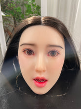 Qinqin Anime-Style Asian Doll Head – Glossy Black Hair, Blush Effect, Adjustable Eyes